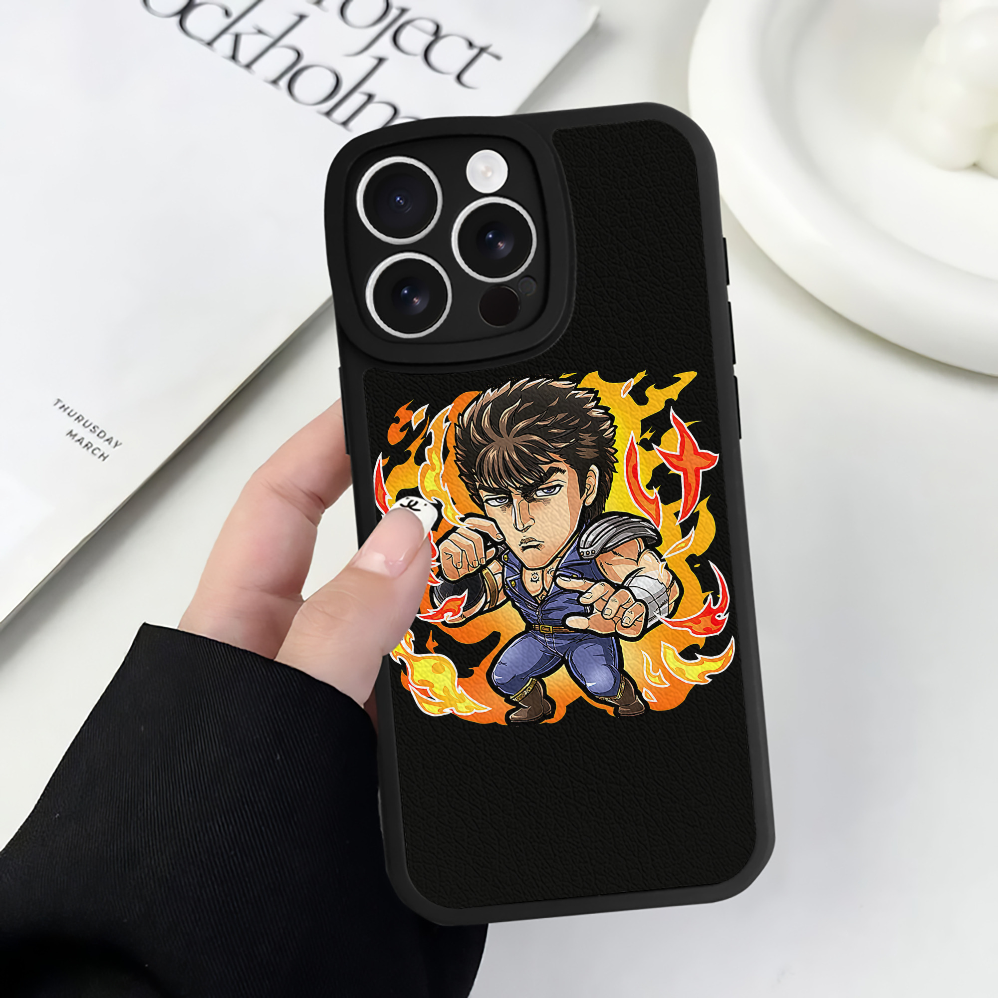 （画像用） 北斗の拳 Fist of the North Star 【iPhone 16シリーズ対応】シリコンスマホケース（レザー調） 材質：シリコン